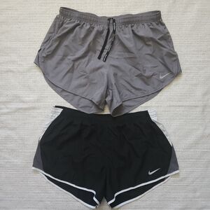 Nike Women's Gray and Black Running Shorts Size XL